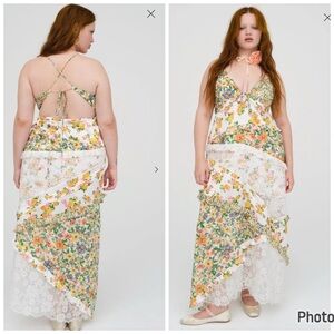For Love & Lemons Rosalyn‎ Maxi Dress Lace Floral Size 1X